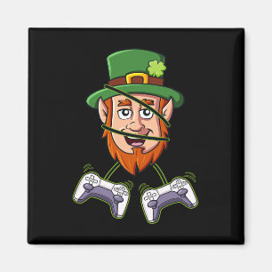 St Patricks Day Leprechaun Video Game Controllers Magnet