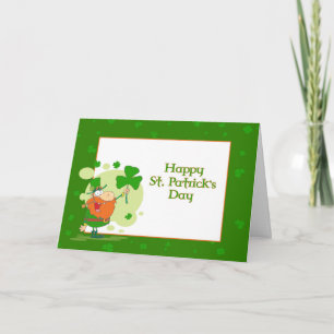 St. Patrick's Day Leprechaun w/Shamrock Card