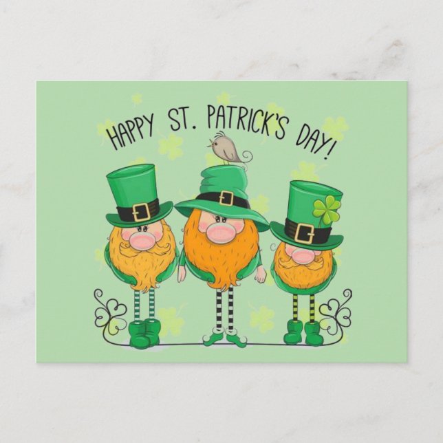 St. Patrick's Day leprechauns  Holiday Postcard (Front)