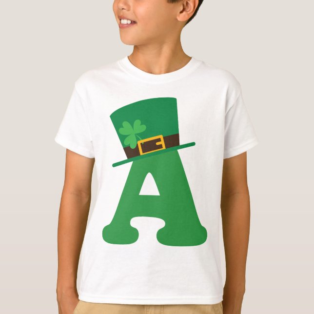 St Patricks Day Letter A Alphabet T-Shirt (Front)