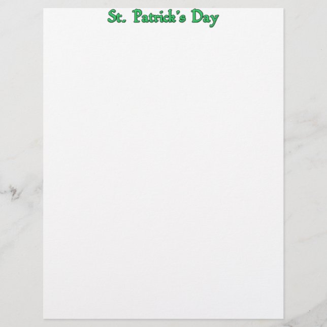 St. Patrick's Day Letterhead (Front)
