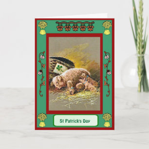 St Patrick's day, Litter of pigs Card