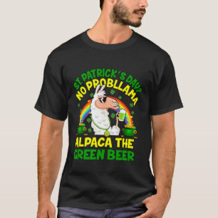 St Patricks Day Llama Tee No Probllama Alpaca Gree