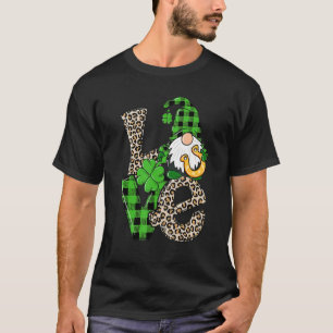 St Patrick's Day Love Gnomes Shamrock Horseshoe Ir T-Shirt