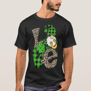 St Patrick's Day Love Gnomes Shamrock Horseshoe Ir T-Shirt