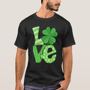 St Patricks Day Love Green Shamrock Lucky Women Ki T-Shirt