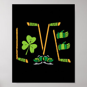 St Patricks Day Love Ice Hockey Saint Paddys Men B Poster