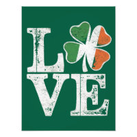 St Patricks Day Love Lucky Irish Shamrock Green 