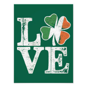 St Patricks Day Love Lucky Irish Shamrock Green  Photo Print