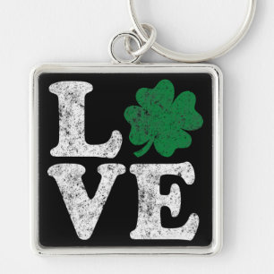 St Patrick's Day LOVE Shamrock Irish Keychain