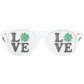St Patrick's Day LOVE Shamrock Irish Retro Sunglasses