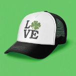 St Patricks Day LOVE with shamrock Trucker Hat<br><div class="desc">Please enjoy my hand-drawn artwork.</div>