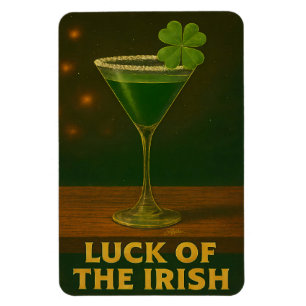 St. Patrick's Day Luck Of The Irish Clover Martini Magnet