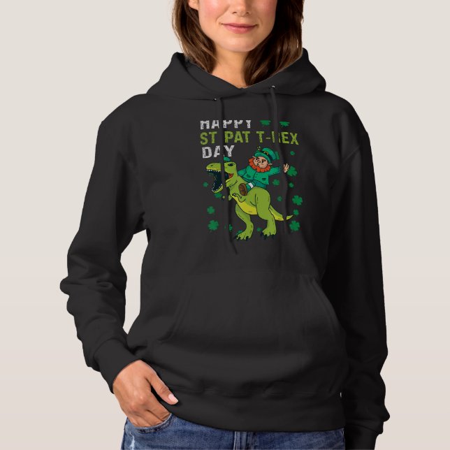 St Patrick's Day Luck Trex Four Leaf C Fairy Hoodie (Front)