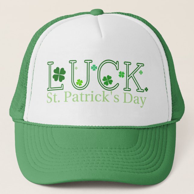 St. Patrick's Day "Luck" Trucker Hat (Front)