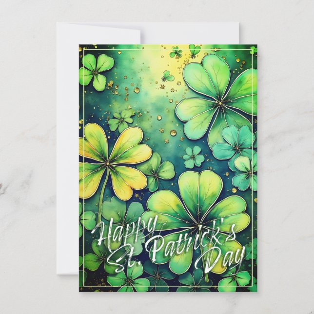 St. Patrick's Day Luck - Watercolor Shamrocks 🍀✨ (Front)