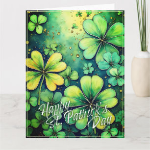 St. Patrick's Day Luck - Watercolor Shamrocks 🍀✨ Card