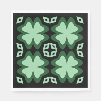 St Patrick's Day Lucky 4-leaf Clovers Napkin