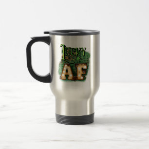 St. Patrick's Day Lucky AF Irish Marquee Lights Travel Mug