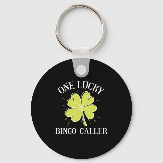 St Patricks Day Lucky Bingo Caller Gift  Keychain (Front)