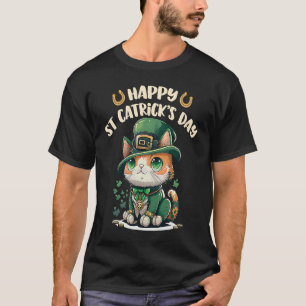St Patrick's Day Lucky Cat St Catrick's Day Irish T-Shirt