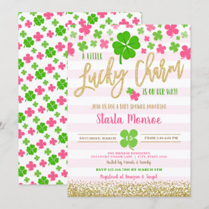 St Patrick's Day Lucky Charm Baby Shower Invitation