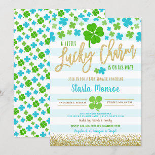 St Patrick's Day Lucky Charm Baby Shower Invitation