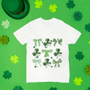 St. Patrick's Day Lucky Clover and Bow T-Shirt