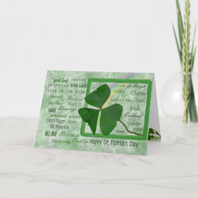 St. Patrick's Day Lucky Clover Card (Front)