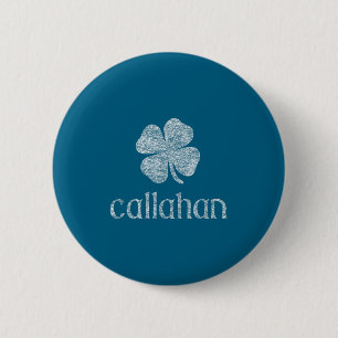 St Patricks Day Lucky Clover Distressed Callahan 2 Inch Round Button