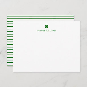  St Patricks Day Lucky Clover Green Stripe Irish Card