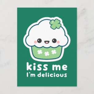 St Patrick's Day Lucky Cupcake Postcard