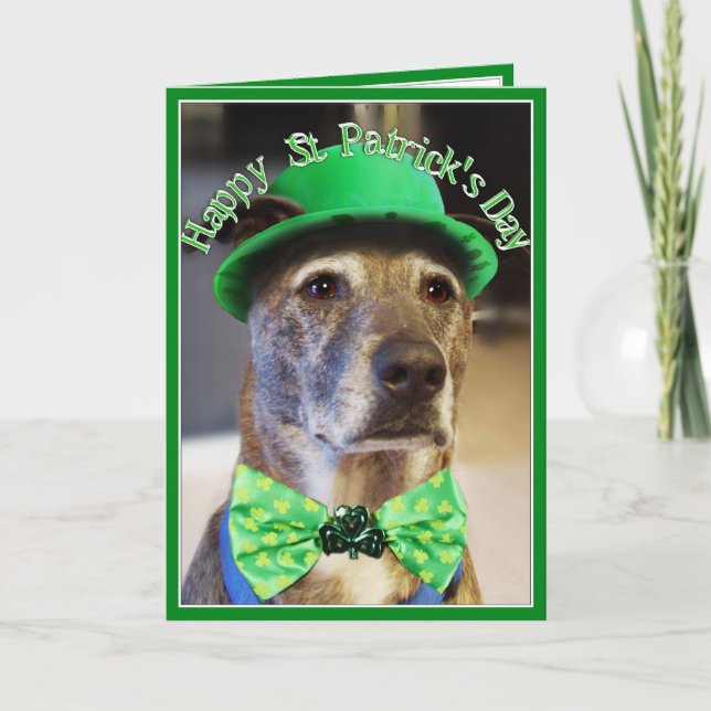 St Patrick's Day Lucky Dog Card (Front)
