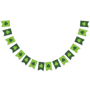 St. Patrick's Day Lucky Green Clover Bunting Flags