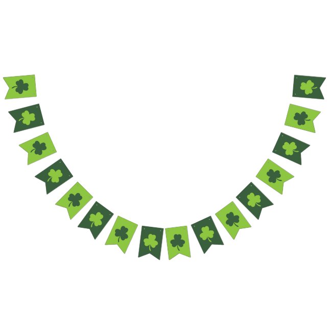 St. Patrick's Day Lucky Green Clover Bunting Flags (All)