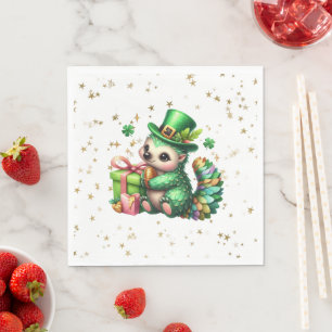 St. Patrick's Day Lucky Hedgehog Napkin