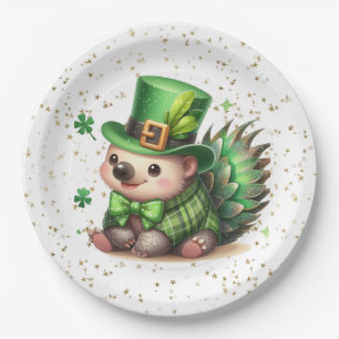 St. Patrick's Day Lucky Hedgehog Paper Plate