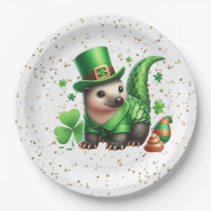 St. Patrick's Day Lucky Hedgehog Paper Plate