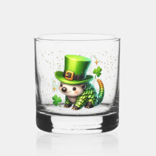 St. Patrick's Day Lucky Hedgehogs Whiskey Glass