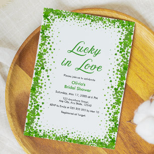St Patrick's Day Lucky in Love Bridal Shower  Invitation
