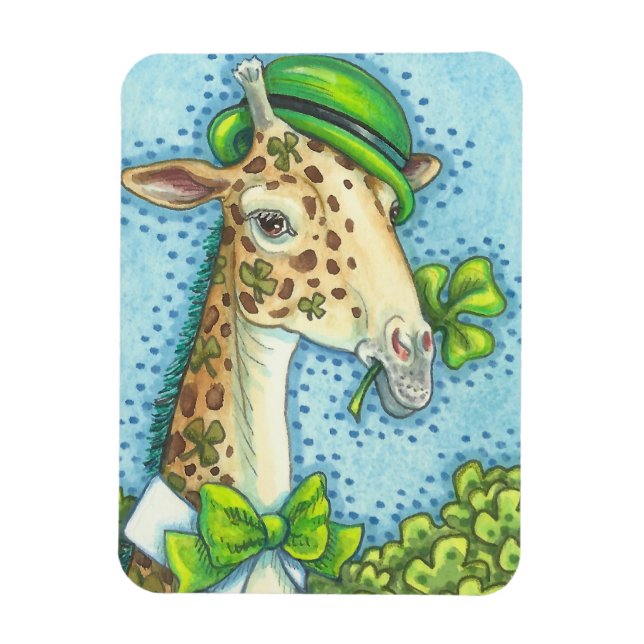 St. Patrick's Day LUCKY IRISH GIRAFFE MAGNET (Vertical)