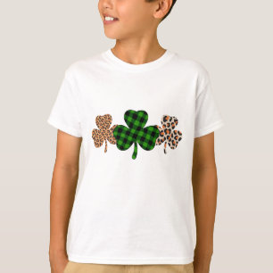 St Patricks Day Lucky Irish Green Plaid Shamrock  T-Shirt