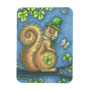St. Patrick's Day LUCKY IRISH SQUIRREL MAGNET