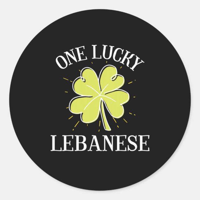 St Patricks Day Lucky Lebanese Gift  Classic Round Sticker (Front)