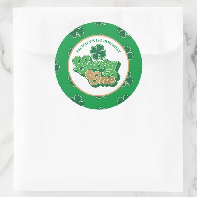 St. Patrick's Day Lucky One First Birthday Sticker (Sac)