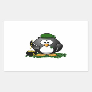 St. Patrick's Day Lucky Penguin with Pot Of Gold Sticker