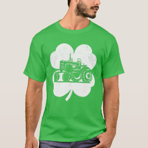 St Patricks Day Lucky Shamrock Farm Farmer Girl St T-Shirt