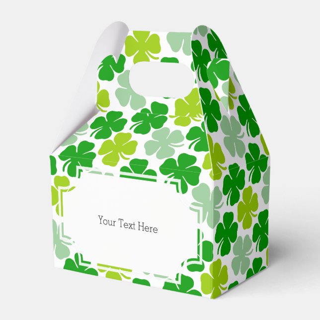 St. Patrick's Day Lucky Shamrock Favor Box (Front Side)