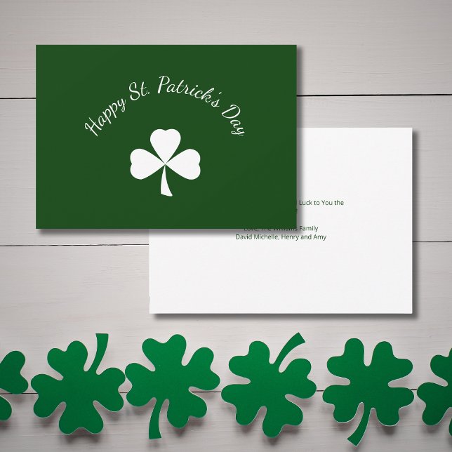 St. Patrick's Day Lucky Shamrock Green Holiday Card (Creator Uploaded)