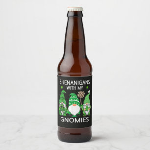 St Patricks Day Lucky Shamrock Leopard Beer Bottle Label